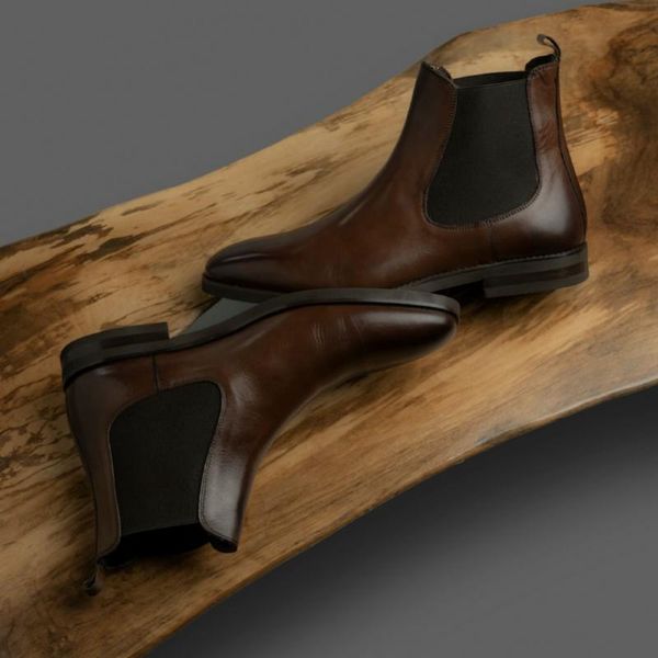 Brown leather Chelsea boots